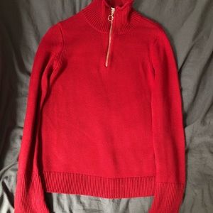 Red Zip Up Zara Sweater